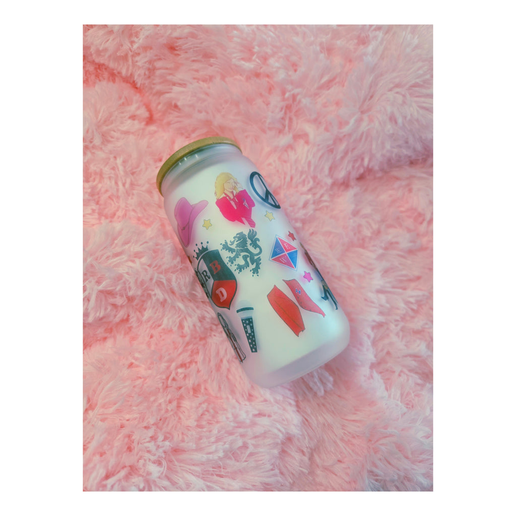 Rebelde Frosted Glass Cup, Iced Coffee Tumbler, RBD Frosted Glass Cup