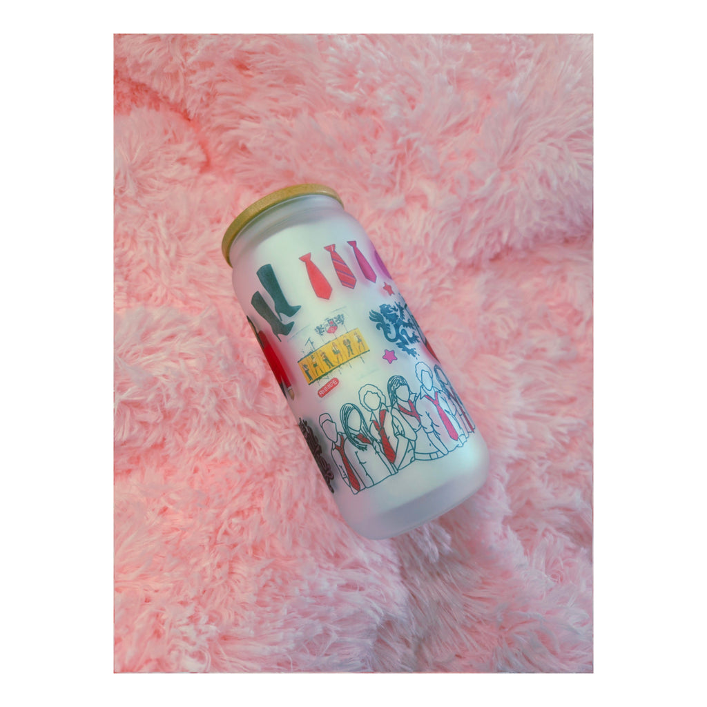 Rebelde Frosted Glass Cup, Iced Coffee Tumbler, RBD Frosted Glass Cup