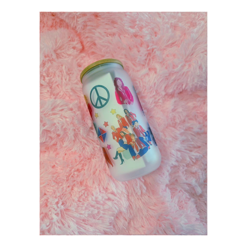 Rebelde Frosted Glass Cup, Iced Coffee Tumbler, RBD Frosted Glass Cup