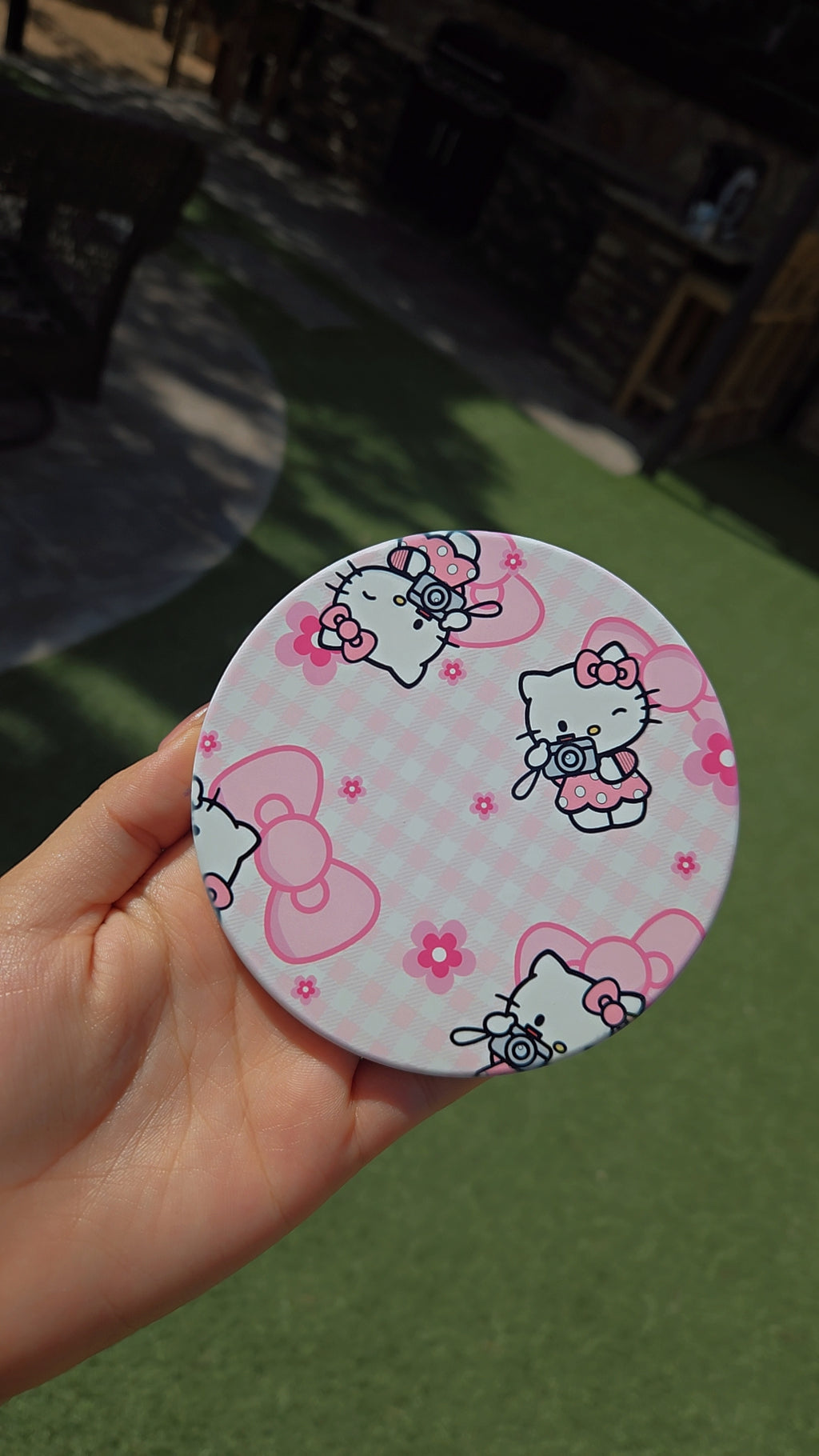Pink Hello Kitty Ceramic Coaster