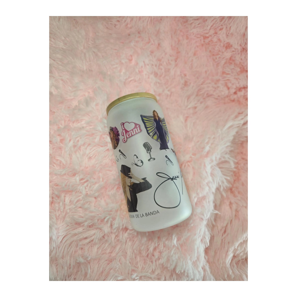 Jenni Rivera Frosted Glass Cup, Iced Coffee Tumbler