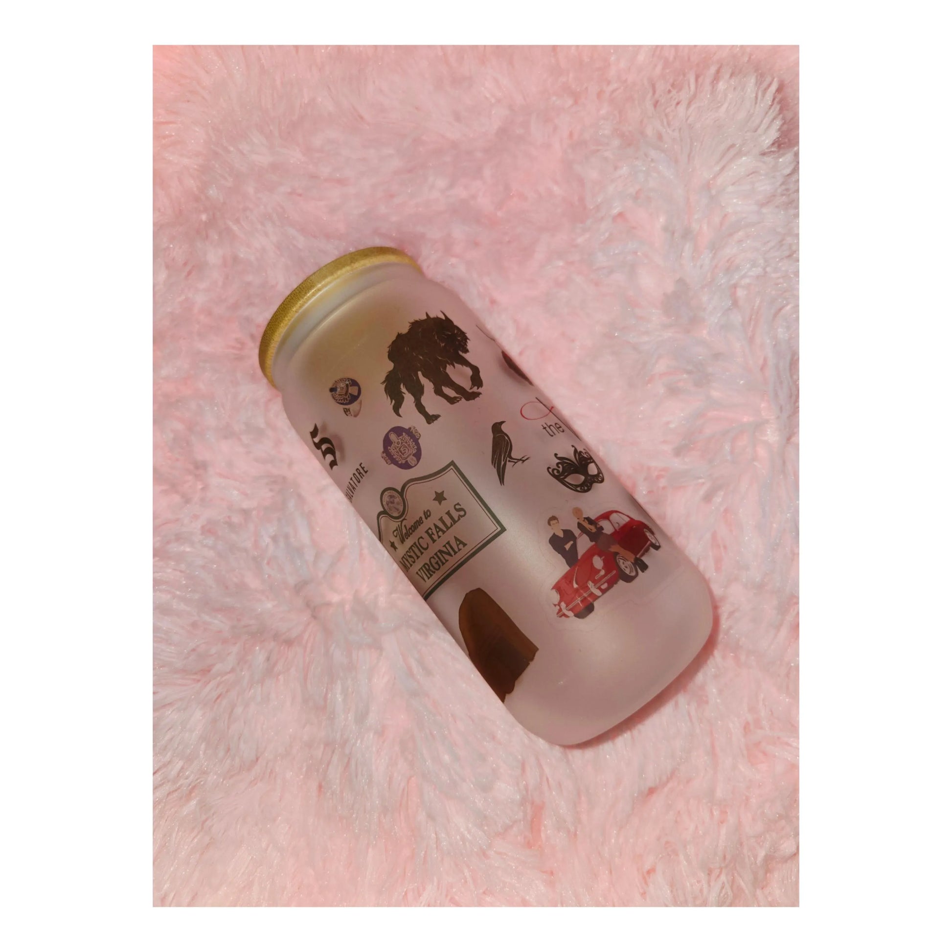 The Vampire Diaries Frosted Glass Cup, Iced Coffee Tumbler
