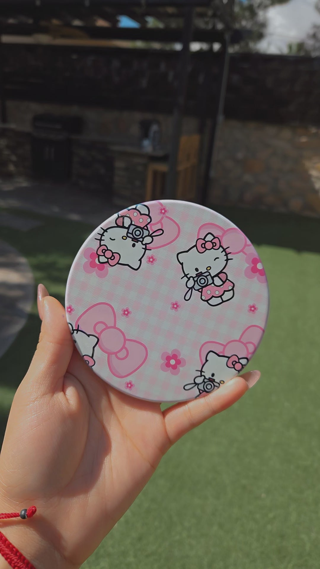 Pink Hello Kitty Ceramic Coaster (Set Of 6)