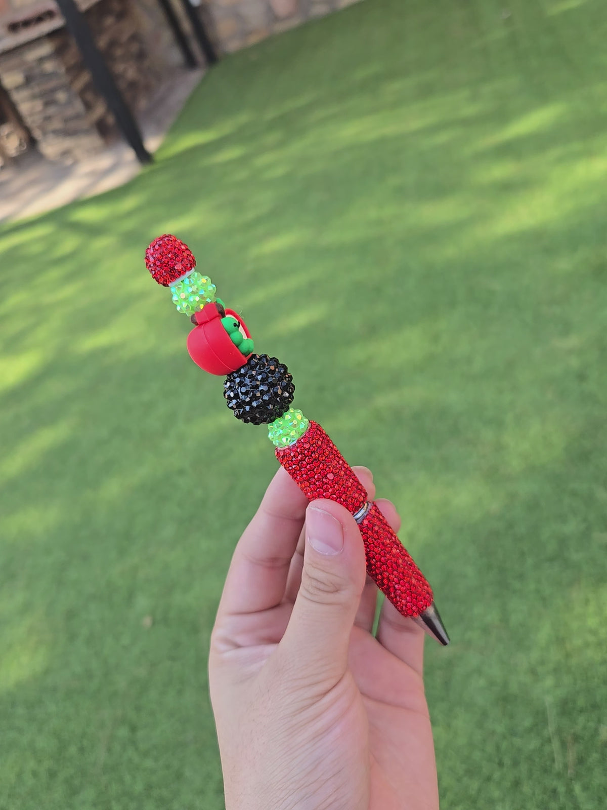 Teacher Apple Sparkle Beaded Pen 🍎✨️