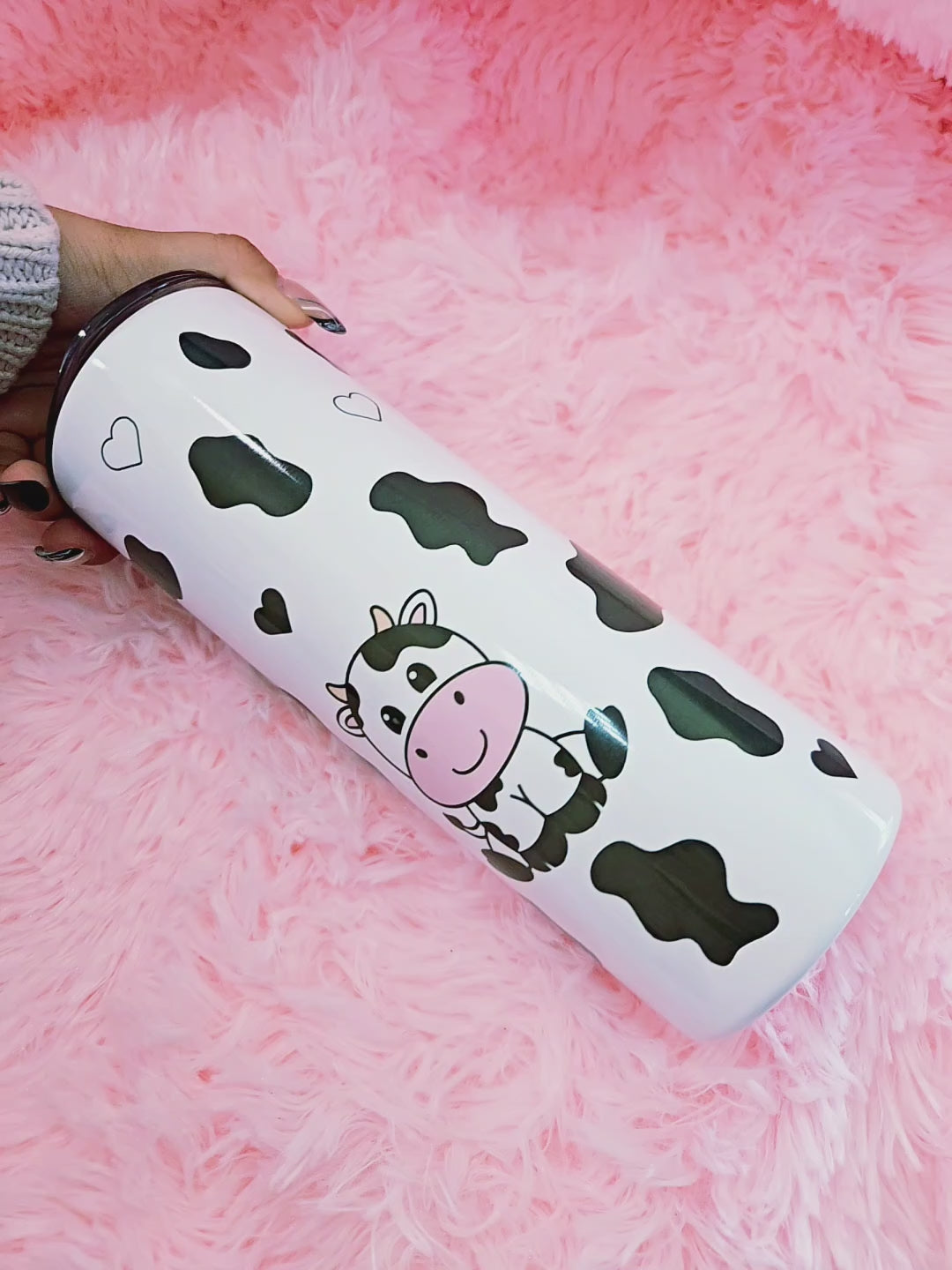 Cow Print Tumbler Cup, Iced Coffee, 20 oz